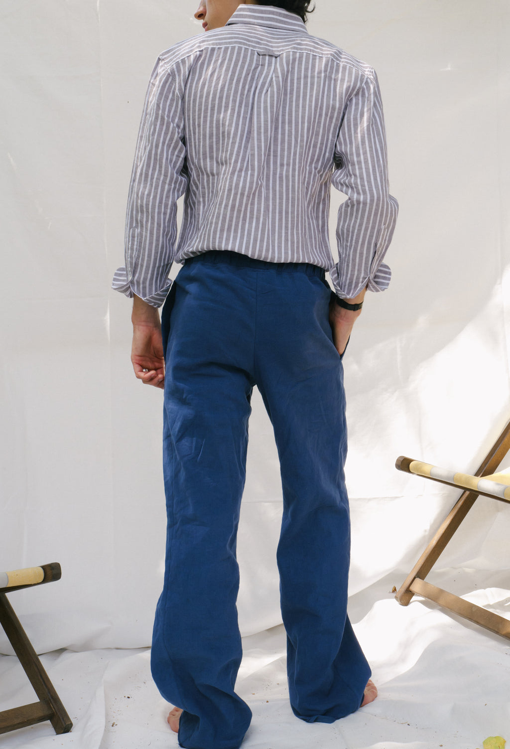 Chemise en lin à rayures